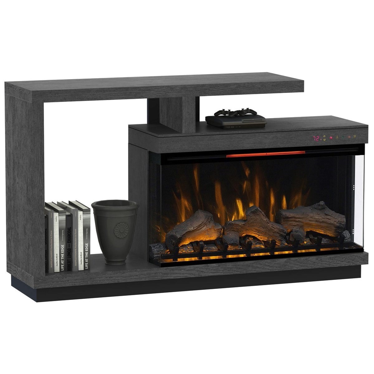 Contemporary TV Stand with Electric Fireplace Sadler's Home